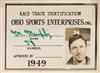 (PHOTO I.D. CARDS) A group of 39 photographic Race Track Identification cards from Ohio Sports Incorporated that were apparently suppli